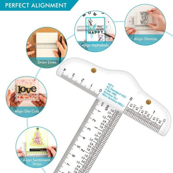 Plastic T-Square Ruler Learning Stationery Ruler (Transparent) - Image 3