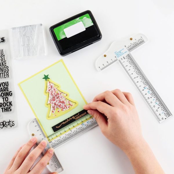 Plastic T-Square Ruler Learning Stationery Ruler (Transparent) - Image 7