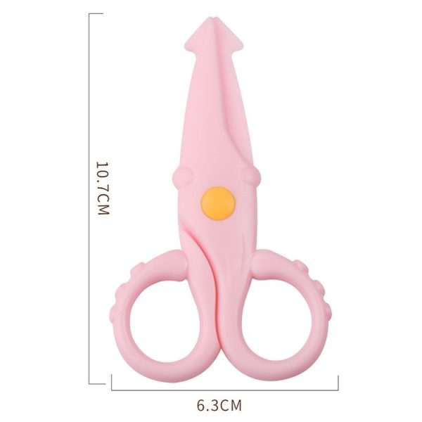 10pcs Cute Squid Mini Plastic Scissors Children Handmade Paper Cutting Tools (Pink) - Image 3