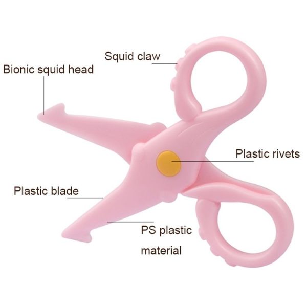 10pcs Cute Squid Mini Plastic Scissors Children Handmade Paper Cutting Tools (Pink) - Image 4