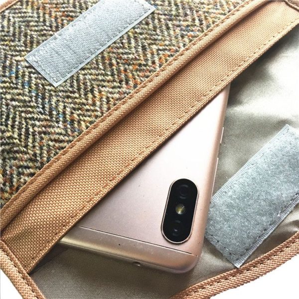 Large Tweed Cell Phone Anti-Radiation Signal Shielding Bag Double Layer RFID Car Shielding Key Bag - Image 6