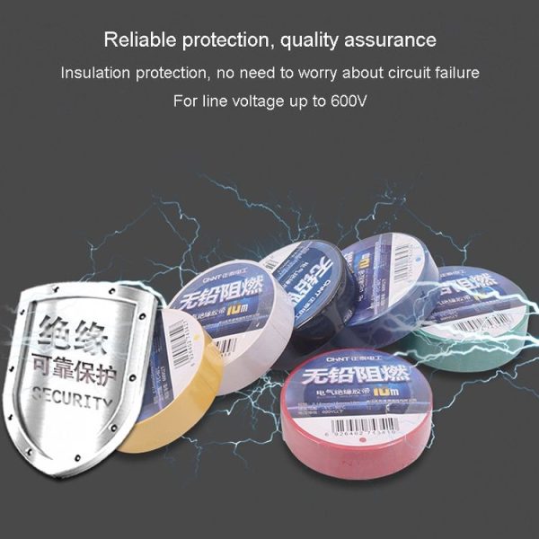 CHINT Electrical Tape Waterproof PVC Wire Insulation Tapes, Specification: 10m Blue - Image 6