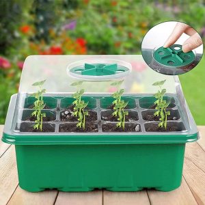 1pcs / set 12-hole Thickened Adjustable Breathable Cover Seedling Box (18.5x14.5x11cm)