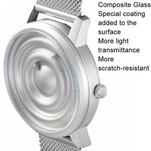 EUTOUR E041 Men Magnetic Quartz Watch With 40mm Stainless Steel Stand (Black) - Image 3
