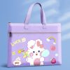 Student Tote Handle Book Bag Canvas Waterproof Data Storage Bag (Lucky Rabbit)