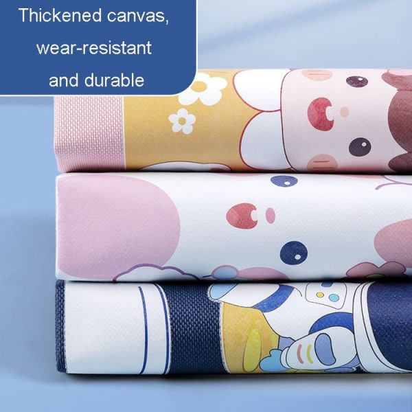 Student Tote Handle Book Bag Canvas Waterproof Data Storage Bag (Lucky Rabbit) - Image 4