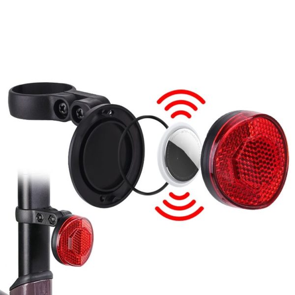 Airtag Hidden Reflective Tail Light Bicycle Mount (Red) - Image 2