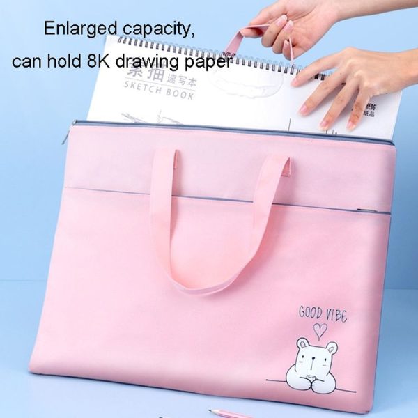 BeiDuoMei Student A3 Art Drawing Handbag Test Paper File Storage Bag, Style: Simple Model Blue - Image 8