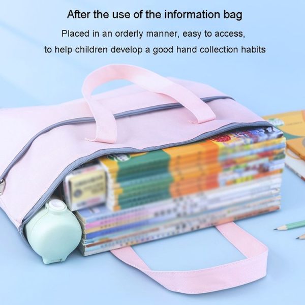 BeiDuoMei Student A3 Art Drawing Handbag Test Paper File Storage Bag, Style: Simple Model Blue - Image 9