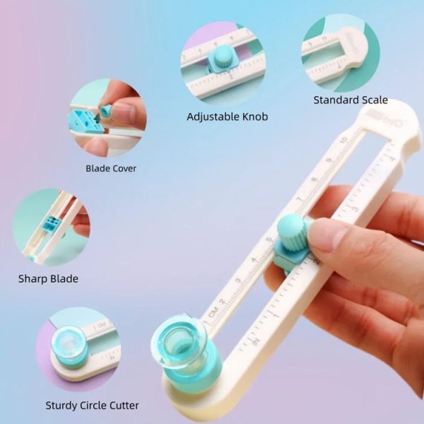 360 Degree Rotating Manual Round Cutter DIY Circle Cutting Tool (Diameter 2-20cm) - Image 7
