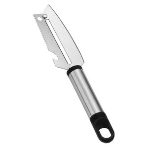 Multifunctional Stainless Steel Paring Knife Household Fruit And Vegetable Scraper Bottle Opener (Ebony Handle)