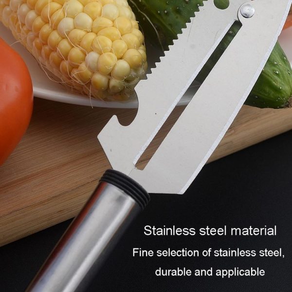 Multifunctional Stainless Steel Paring Knife Household Fruit And Vegetable Scraper Bottle Opener (Ebony Handle) - Image 4