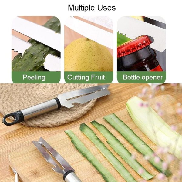 Multifunctional Stainless Steel Paring Knife Household Fruit And Vegetable Scraper Bottle Opener (Ebony Handle) - Image 8