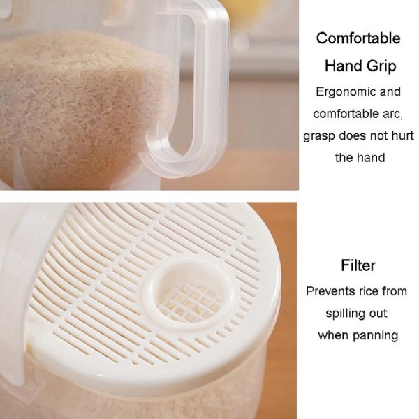 Home Kitchen Rice Washing Sieve Rice Washer Convection Plastic Rice Panner (Color Box) - Image 5