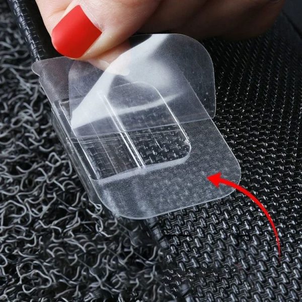 20pcs Car Floor Mats Trunk Mat Buckles Double-sided Adhesive Fixing Stickers (Transparent) - Image 4