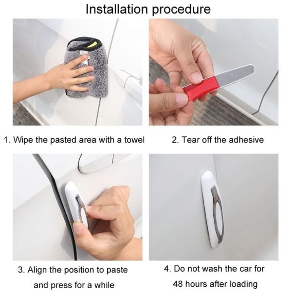 4pcs / set Car Door Anti-collision Strips Rearview Mirror Anti-scratch Stickers (Grey) - Image 6
