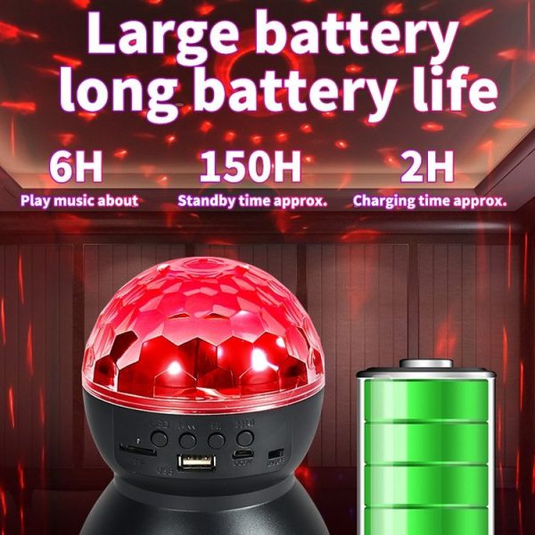 Home LED Magic Ball Lights Bounce Ambient Lamps Room Sound Lights Balls, Color: Charging Model Black (RGB Colorful 5W) - Image 7