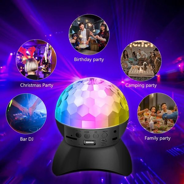 Home LED Magic Ball Lights Bounce Ambient Lamps Room Sound Lights Balls, Color: Charging Model Black (RGB Colorful 5W) - Image 8