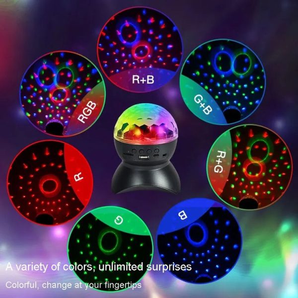 Home LED Magic Ball Lights Bounce Ambient Lamps Room Sound Lights Balls, Color: Charging Model Black (RGB Colorful 5W) - Image 9
