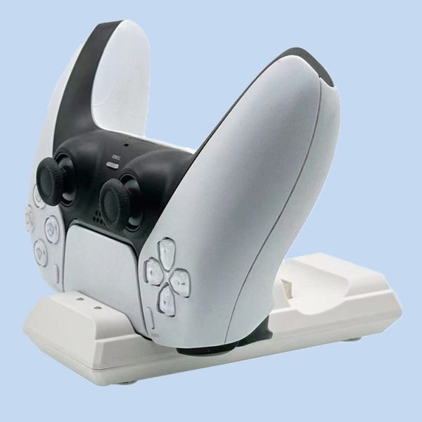 PS5 Controller Dock Charger Gamepad Dual Port Quick Charger (White) - Image 4