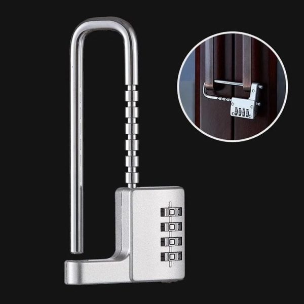Shoe Cabinet Office File Cabinet Adjustable Lock Length Pull Hand Lock Password Cabinet Door Lock (Silver)