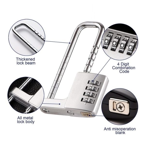Shoe Cabinet Office File Cabinet Adjustable Lock Length Pull Hand Lock Password Cabinet Door Lock (Silver) - Image 3