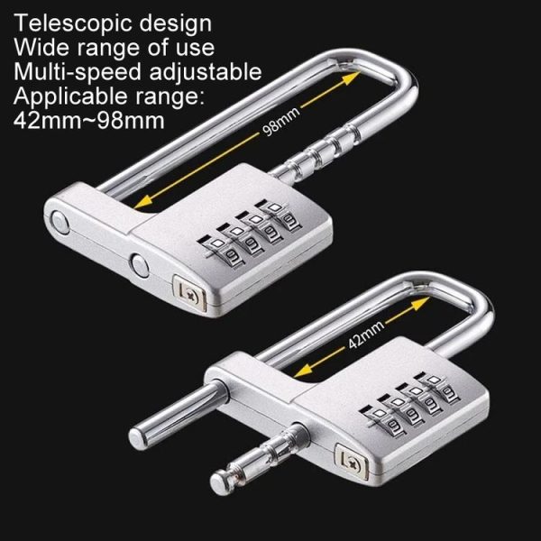 Shoe Cabinet Office File Cabinet Adjustable Lock Length Pull Hand Lock Password Cabinet Door Lock (Silver) - Image 5