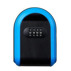 Full Plastic Key Box Password Lock Door Key Storage Password Box (Blue)