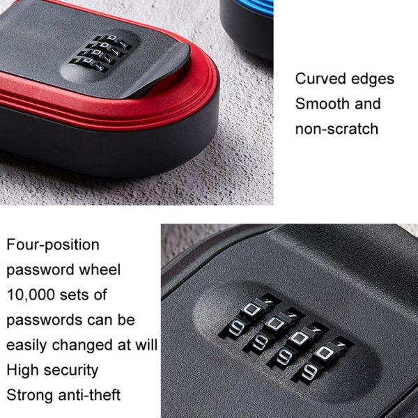 Full Plastic Key Box Password Lock Door Key Storage Password Box (Blue) - Image 6