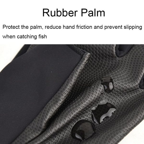 Fishing Fingerless Non-Slip Gloves Waterproof Wear-Resistant Lure Fishing Equipment (Black) - Image 4