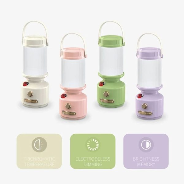 Tripolar Dimmable LED Bedside Night Light Camping Decorative Ambient Light (White) - Image 2