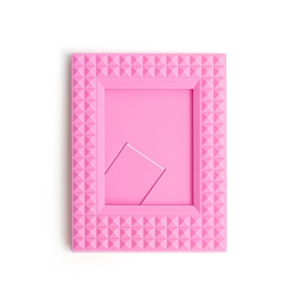 Mini 3-Inch Rivet Vertical Color Celebrity Photo Card Photo Frame (Rose Pink)