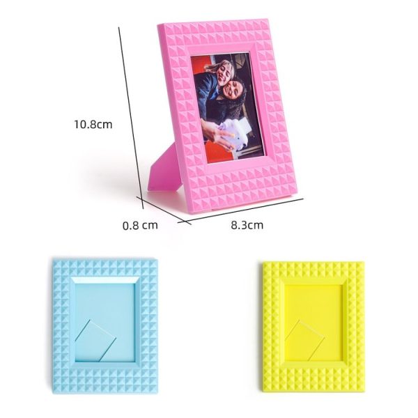 Mini 3-Inch Rivet Vertical Color Celebrity Photo Card Photo Frame (Rose Pink) - Image 2