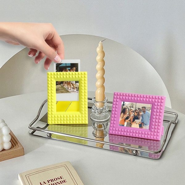 Mini 3-Inch Rivet Vertical Color Celebrity Photo Card Photo Frame (Rose Pink) - Image 4