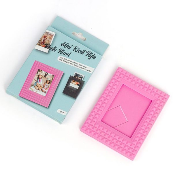 Mini 3-Inch Rivet Vertical Color Celebrity Photo Card Photo Frame (Rose Pink) - Image 6