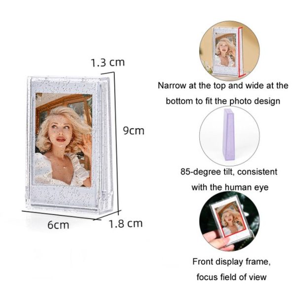 3 inch Ice Cream Glitter Photo Box Celebrity Photo Card Storage Box For Polaroids, Color: Transparent - Image 3