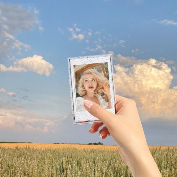 3 inch Ice Cream Glitter Photo Box Celebrity Photo Card Storage Box For Polaroids, Color: Transparent - Image 4
