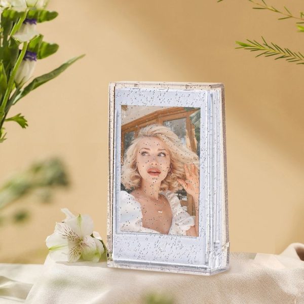 3 inch Ice Cream Glitter Photo Box Celebrity Photo Card Storage Box For Polaroids, Color: Transparent - Image 5