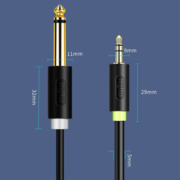 JINGHUA 3.5mm To Dual 6.5mm Audio Cable 1 In 2 Dual Channel Mixer Amplifier Audio Cable, Length: 0.5m - Image 2