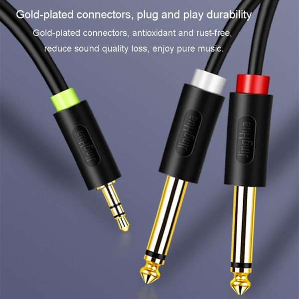 JINGHUA 3.5mm To Dual 6.5mm Audio Cable 1 In 2 Dual Channel Mixer Amplifier Audio Cable, Length: 0.5m - Image 5