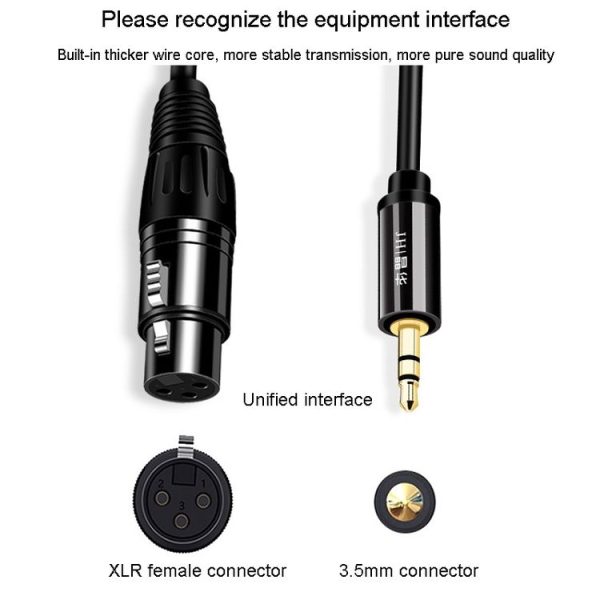 JINGHUA 3.5mm Male To XLR Female Microphone Cable Computer Mixer Audio Cable, Length: 1.5m - Image 2