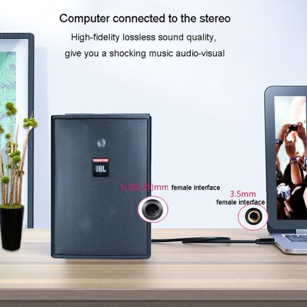 JINGHUA 3.5mm To 6.5mm Audio Cable Amplifier Guitar 6.35mm Cable, Length: 0.5m - Image 9