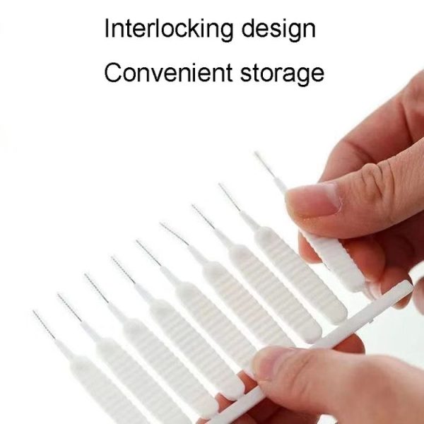 10pcs / Pack Multifunctional Shower Hole Cleaning Brush Anti-Blocking Bath Faucet Washing Tool (White) - Image 3
