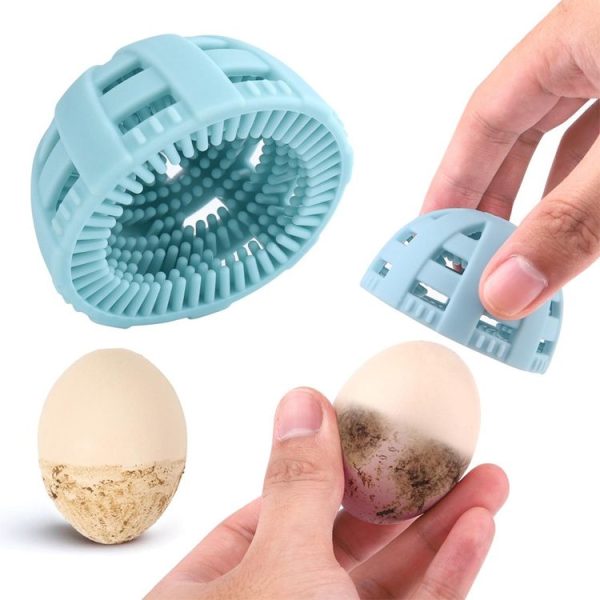 Silicone Egg Brush Cleaner Vegetable Scrubber (Blue) - Image 2