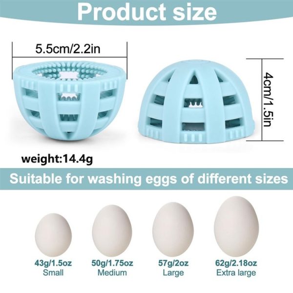 Silicone Egg Brush Cleaner Vegetable Scrubber (Blue) - Image 3