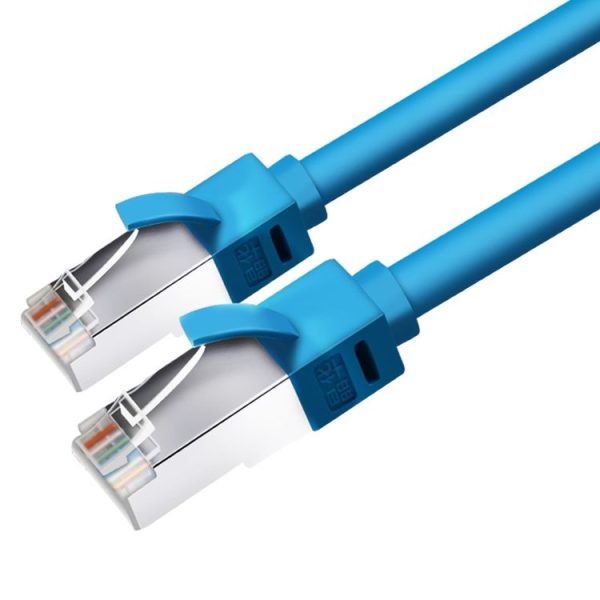 JINGHUA Category 6 Gigabit Double Shielded Router Computer Project All Copper Network Cable, Size: 1M (Blue)