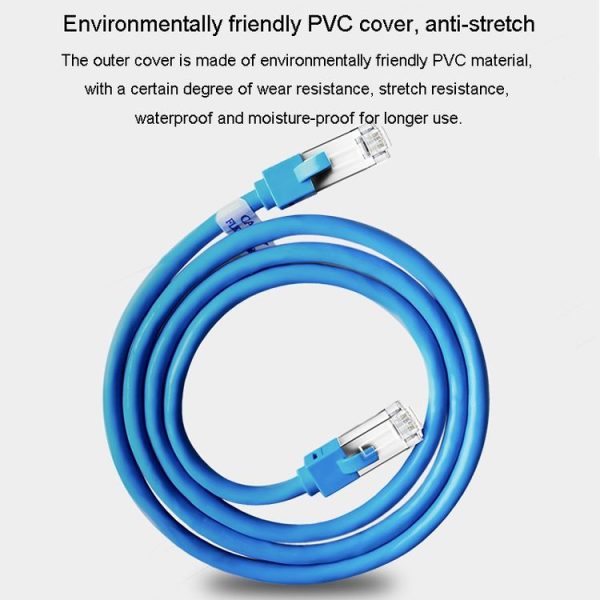 JINGHUA Category 6 Gigabit Double Shielded Router Computer Project All Copper Network Cable, Size: 1M (Blue) - Image 2