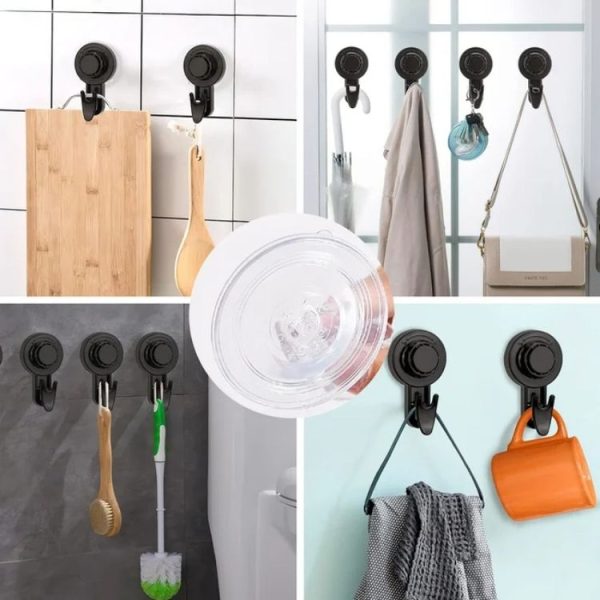 Wall Strong Suction Cup Hook Punch Free Rotating Multi-Purpose Hooks (Black) - Image 6