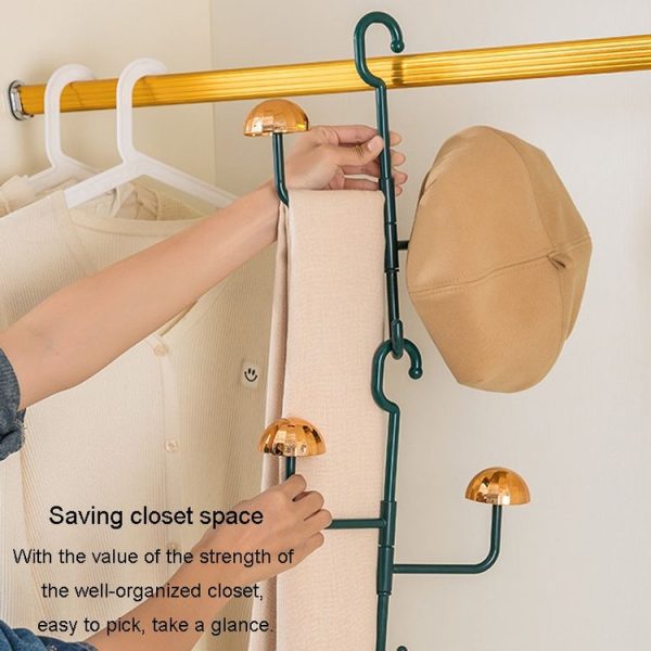 Mushroom Swivel Clothes Hat Rack No Punch No Trace Hooks Home Multifunctional Scarf Bag Storage Rack (Orange) - Image 11