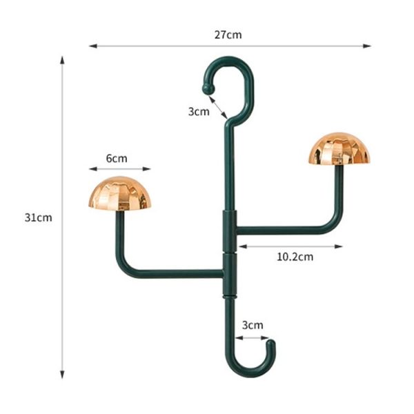 Mushroom Swivel Clothes Hat Rack No Punch No Trace Hooks Home Multifunctional Scarf Bag Storage Rack (Orange) - Image 2